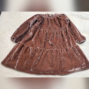 Luxurious Velvet Dress in Nude/ Brown/punk Color- Size 2T